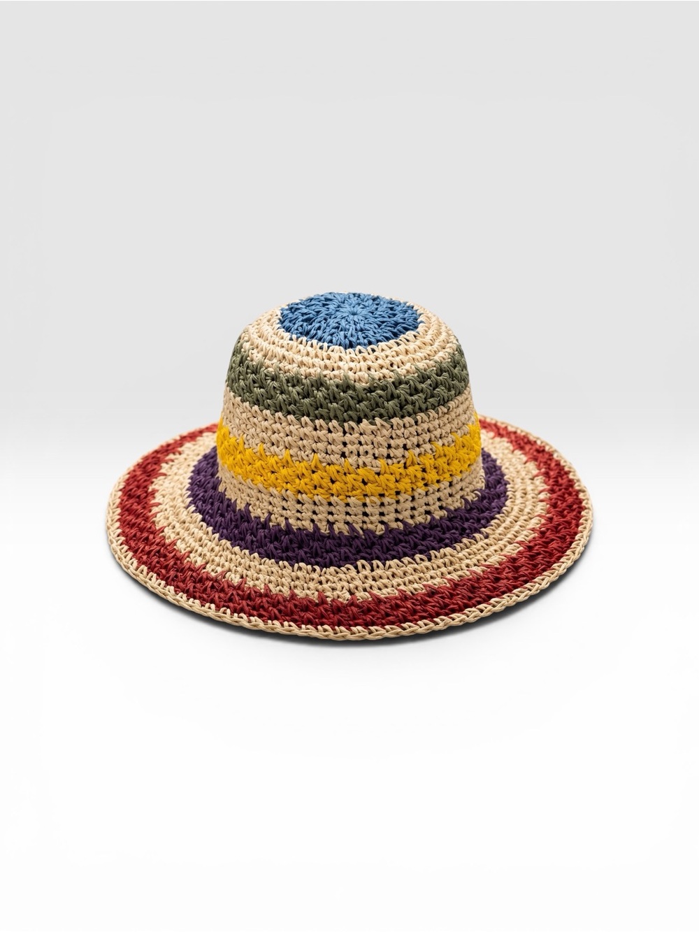 St. Barths Style Colorful Striped Crochet Bucket Hat NEW - Picture 13 of 13